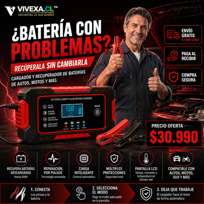 SMART CHARGER - Cargador y reparador inteligente para baterías🚗