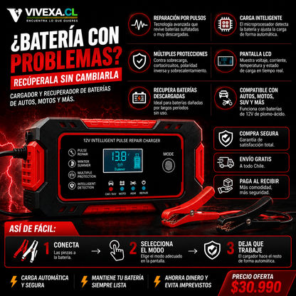 SMART CHARGER - Cargador y reparador inteligente para baterías🚗