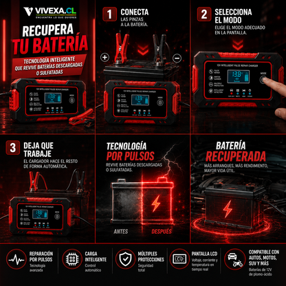 SMART CHARGER - Cargador y reparador inteligente para baterías🚗